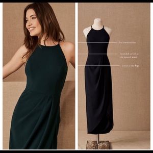 BHLDN Marceau High-Low Crepe Dress- Black